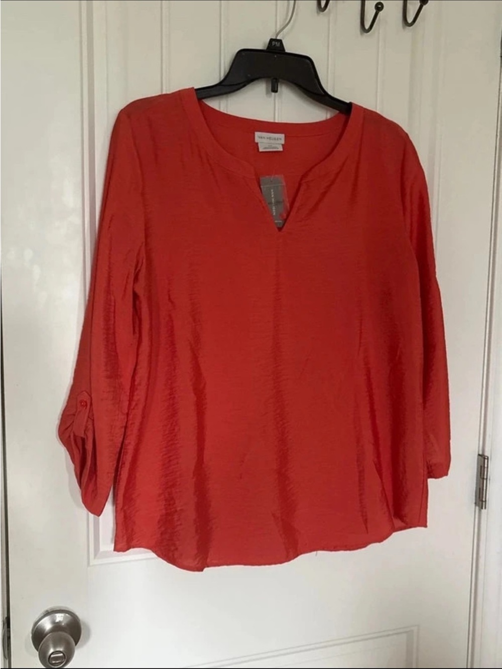 Van Heusen Women's Coral Split-Neck Blouse
